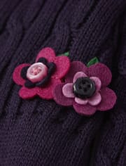 Robe pull à fleurs appliquées pour filles - Berry Cute