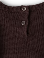 Vestido tipo suéter de girasol con apliques de crochet para niñas - Cosecha