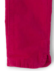 Girls Embroidered Corduroy Pants - Candy Apple