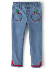 Jeans Bordados Niña - Candy Apple