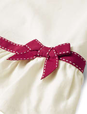 Girls Bow Tiered Top - Preppy Puppy