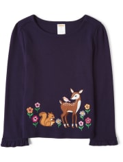 Haut de cerf brodé pour filles - Berry Cute