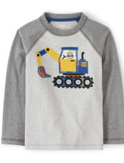 Boys Embroidered Construction Truck Top - Demolition Dude