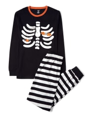 Mens Matching Family Skeleton Cotton 2-Piece Pajamas - Gymmies