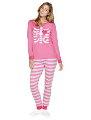 Womens Matching Family Skeleton Cotton 2-Piece Pajamas - Gymmies