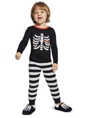 Boys Matching Family Skeleton Cotton 2-Piece Pajamas - Gymmies