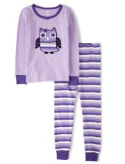 Girls Whooo's Cute Cotton 2-Piece Pajamas - Gymmies