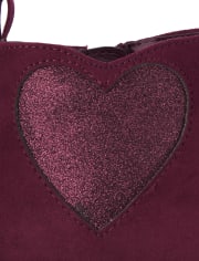 Girls Glitter Heart Booties - Winter Wonderland