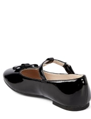 Girls Bow T-Strap Ballet Flats - Picture Perfect