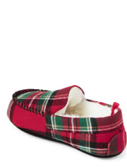 Unisex Girls And Boys Plaid Flannel Moccasin Slippers - Gymmies