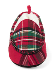 Unisex Girls And Boys Plaid Flannel Moccasin Slippers - Gymmies