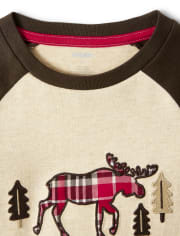 Haut d'orignal brodé à carreaux pour garçons - Moose Mountain