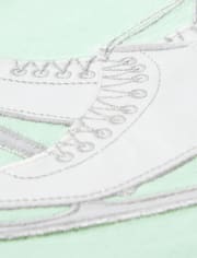 Girls Embroidered Ice Skates Top - Snow Princess