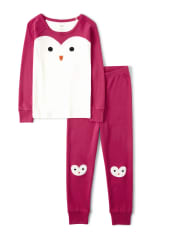 Girls Penguin Cotton 2-Piece Pajamas - Gymmies