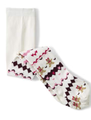 Collants Fairisle en pain d'épices pour filles - Winter Wonderland