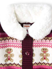 Girls Gingerbread Fairisle Cardigan - Winter Wonderland