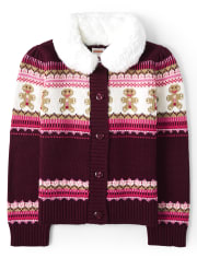Girls Gingerbread Fairisle Cardigan - Winter Wonderland