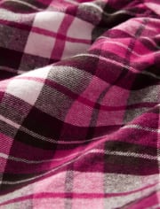 Girls Plaid Peasant Top - Winter Wonderland