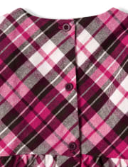 Girls Plaid Peasant Top - Winter Wonderland
