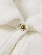 Girls Faux Fur Cropped Cardigan - Picture Perfect