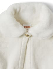 Girls Faux Fur Cropped Cardigan - Picture Perfect