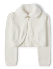 Girls Faux Fur Cropped Cardigan - Picture Perfect