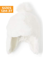 Girls Faux Fur Pom Pom Hat - Snow Princess
