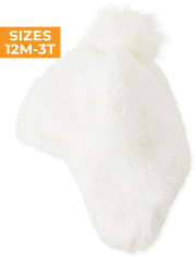 Girls Faux Fur Pom Pom Hat - Snow Princess