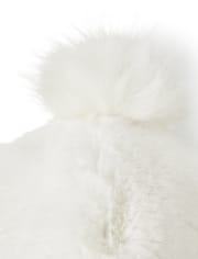 Girls Faux Fur Pom Pom Hat - Snow Princess
