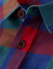 Chemise boutonnée à carreaux pour garçons - Dino Roar
