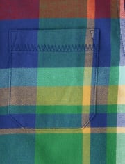 Chemise boutonnée à carreaux pour garçons - Dino Roar