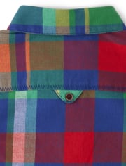 Chemise boutonnée à carreaux pour garçons - Dino Roar