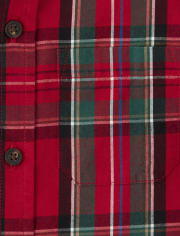 Boys Plaid Button Up Shirt - Picture Perfect