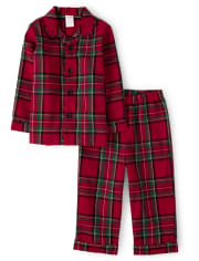 Unisex Girls And Boys Matching Family Plaid Flannel 2-Piece Pajamas - Gymmies