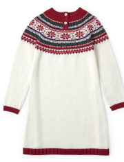 Girls Fairisle Sweater Dress - Picture Perfect