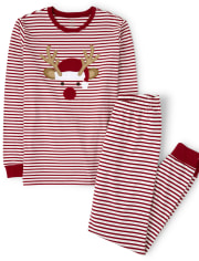 Unisex Adult Matching Family Reindeer Cotton 2-Piece Pajamas - Gymmies