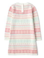 Robe pull Fairisle pour filles - Princesse des Neiges