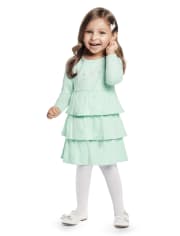 Vestido con capas de copo de nieve bordado para niñas - Princesa de nieve