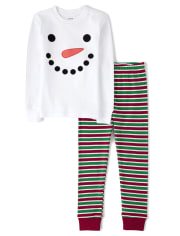 Unisex Girls And Boys Matching Family Snowman Cotton 2-Piece Pajamas - Gymmies