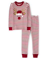 Unisex Reindeer Cotton 2-Piece Pajamas - Gymmies