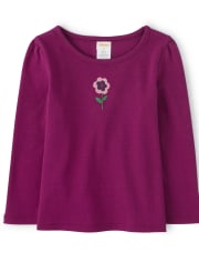 Girls Embroidered Flower Top - Every Day Play