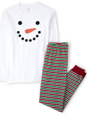 Unisex Adult Matching Family Snowman Cotton 2-Piece Pajamas - Gymmies