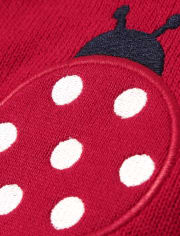 Girls Applique Cardigan - Little Ladybug