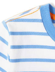 Boys Short Sleeve Embroidered Dino Striped Top - Hello Dino | Gymboree ...