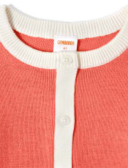 Girls Embroidered Cardigan - Pretty Peach