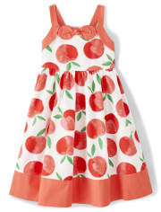Girls Bow Dress - Pretty Peach