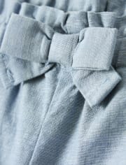 Girls Chambray Shorts - Pretty Peach