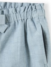 Girls Chambray Shorts - Pretty Peach
