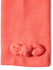 Girls Bow Leggings - Pretty Peach