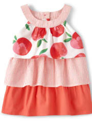 Girls Tiered Top - Pretty Peach